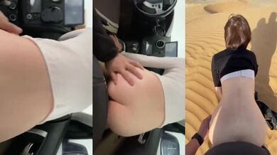 沙漠野战 爽不爽 宝贝 爽死了 这个看看都爽 这美景 这美臀 逼逼还是这么粉嫩的美眉